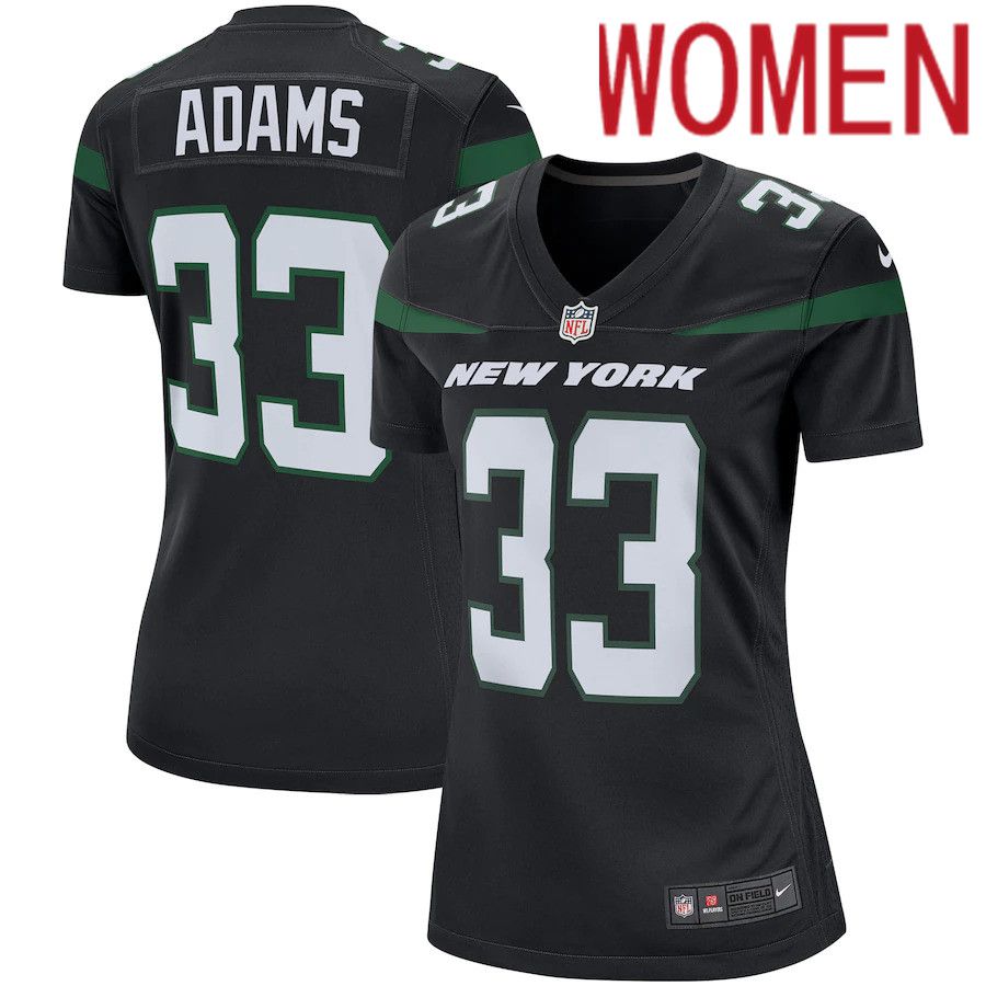 Women New York Jets #33 Jamal Adams Nike Stealth Black Game NFL Jersey